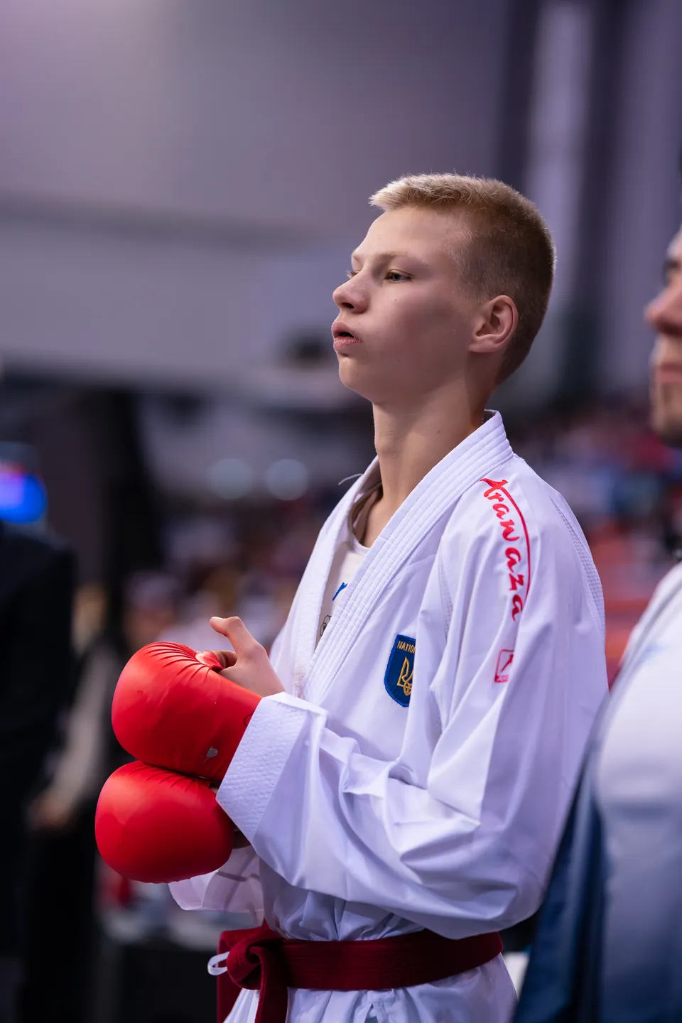 A Ukrainian national team athlete before his bout