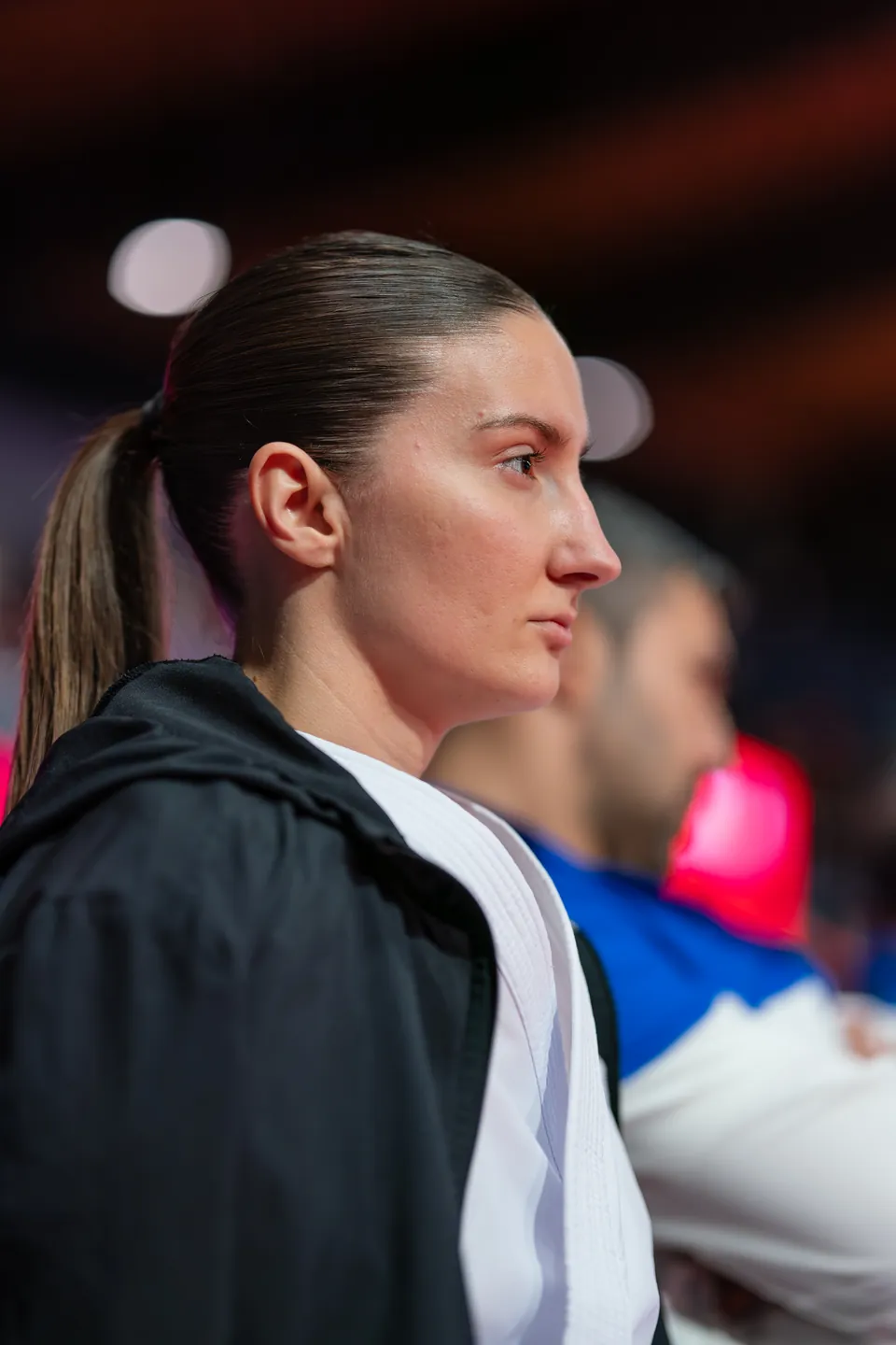 Portrait of an athlete before stepping onto the tatami