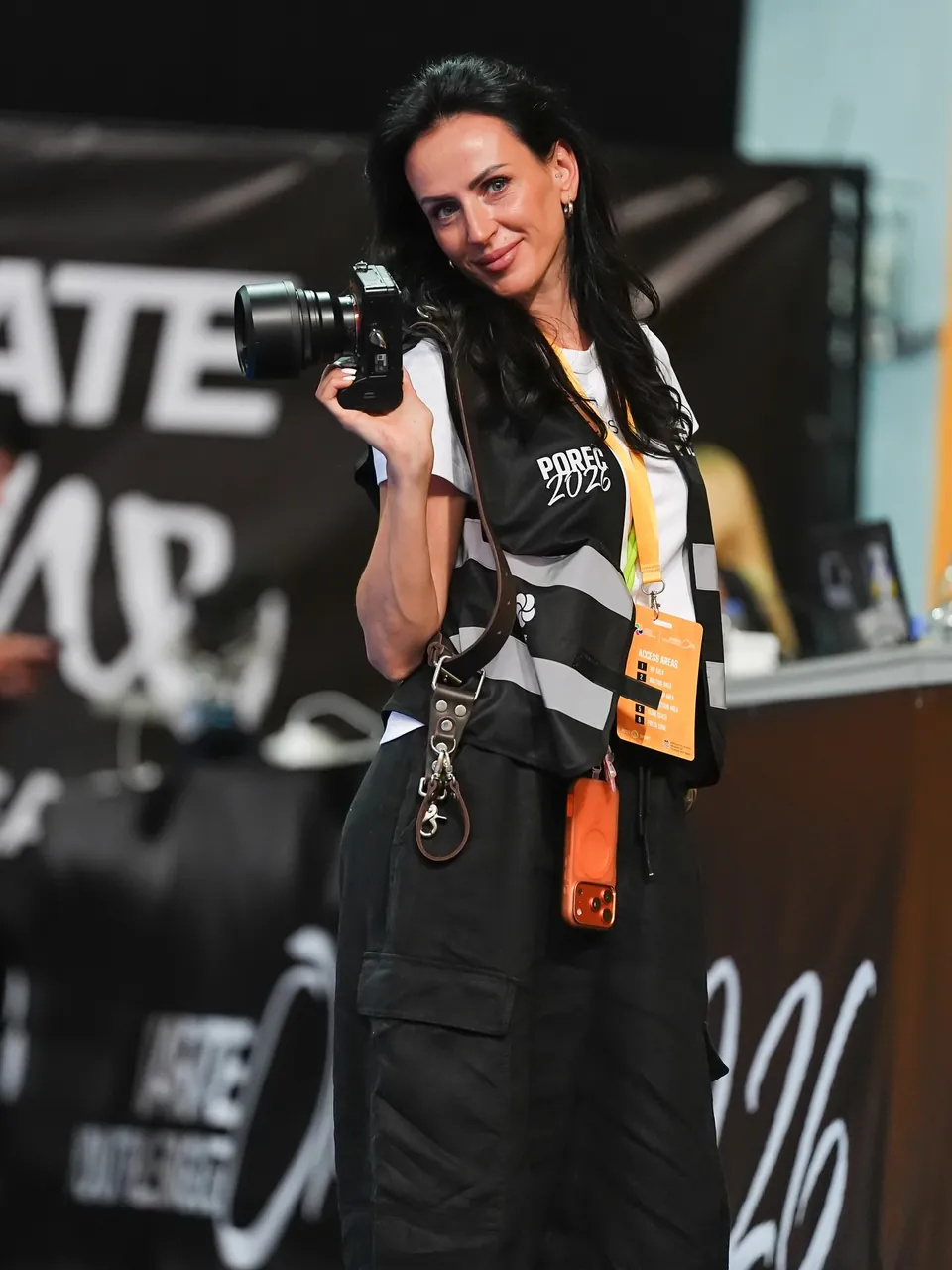 Anastasiya Salnyk with her camera at a tournament