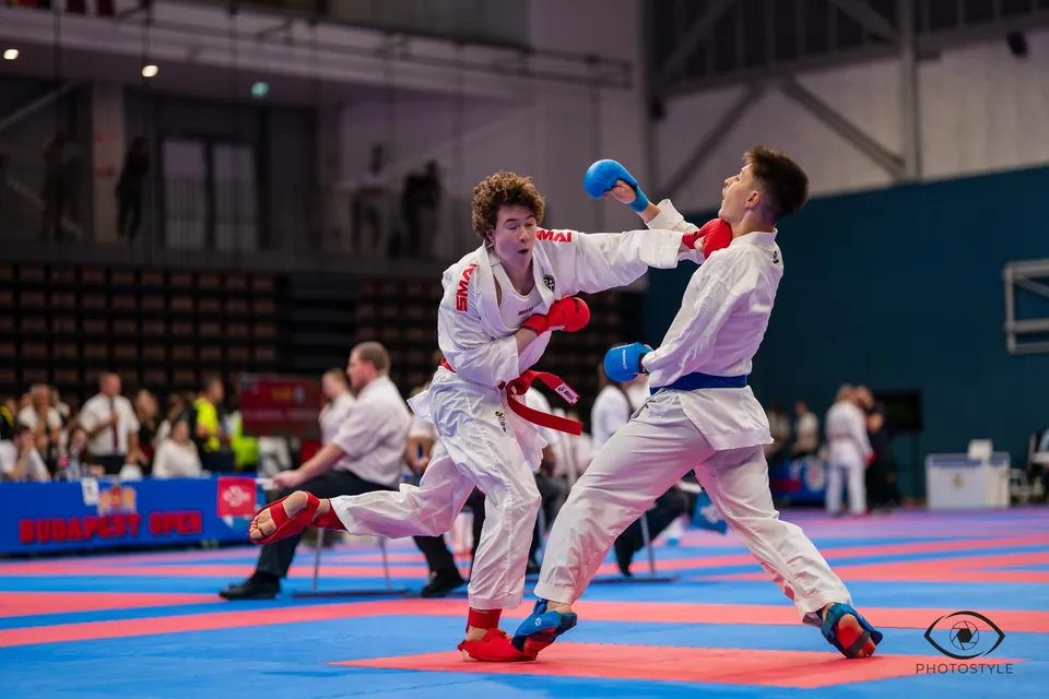 Kumite: an exchange of strikes in a youth category